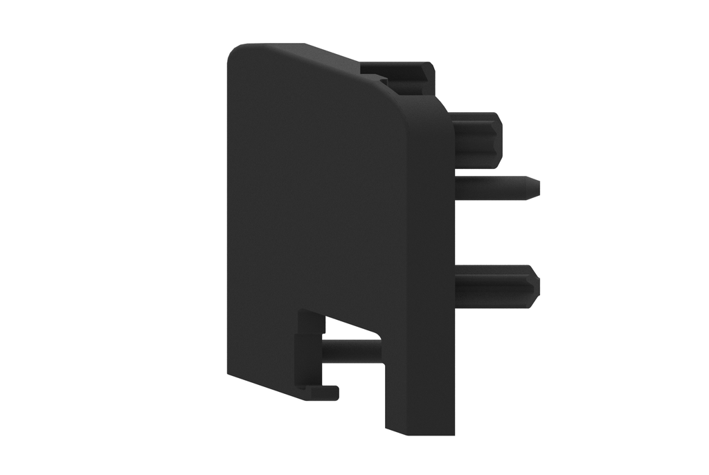 10-6078-1 End cap pair for glazing list, corner (90˚), black 